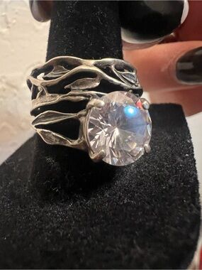 Vintage Israel Zuman cz ring size 9